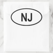 ニュージャージー「NJ」 楕円形シール (バッグ)