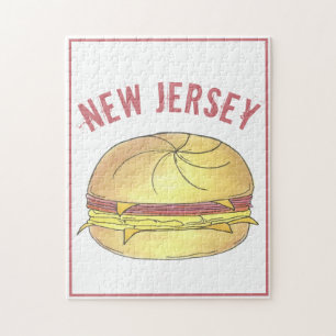 ニュージャージーNJポークハ転がム卵朝食サンドイッチ ジグソーパズル