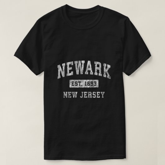 ニュージャージーNJヴィンテージ設立スポーツデ Tシャツ (デザイン正面)
