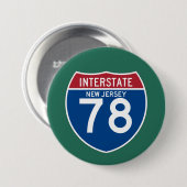ニュージャージーNJ I-78の州間幹線道路の盾- 缶バッジ (正面&裏面)