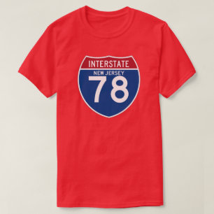 ニュージャージーNJ I-78の州間幹線道路の盾- Tシャツ