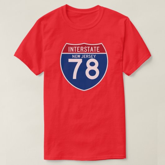 ニュージャージーNJ I-78の州間幹線道路の盾- Tシャツ (デザイン正面)