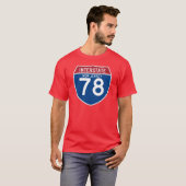 ニュージャージーNJ I-78の州間幹線道路の盾- Tシャツ (正面フル)