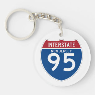 ニュージャージーNJ I-95の州間幹線道路の盾- キーホルダー