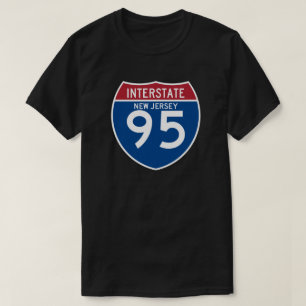 ニュージャージーNJ I-95の州間幹線道路の盾- Tシャツ