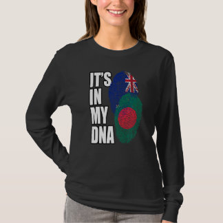 ニュージランダーとバングラデシのミックスDNAフラッグヘリテージ Tシャツ