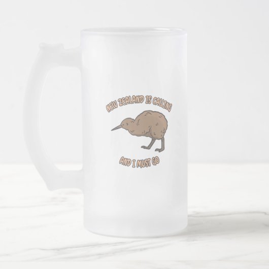 ニュージーランドが電話している フロストグラスビールジョッキ (左)