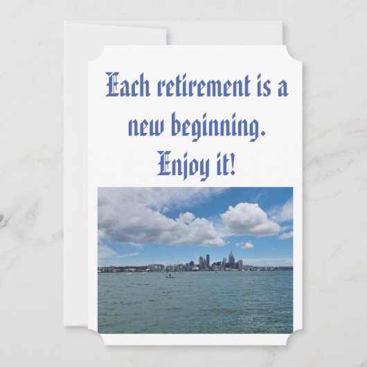 ニュージーランドでの退職パーティーの招待状 (正面)