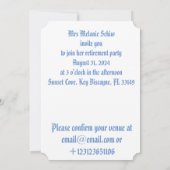 ニュージーランドでの退職パーティーの招待状 (裏面)