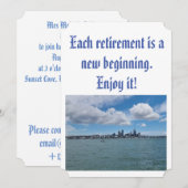 ニュージーランドでの退職パーティーの招待状 (正面/裏面)