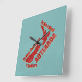 ニュージーランドのアオテアロアの地図 スクエア壁時計 (傾斜)