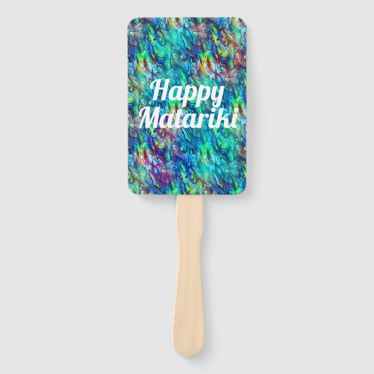 ニュージーランドのアバロン パウア シェル パターン 1 ハンドファン (正面)