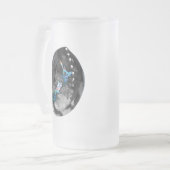 ニュージーランドのキウイの地図ポーア フロストグラスビールジョッキ (正面左)