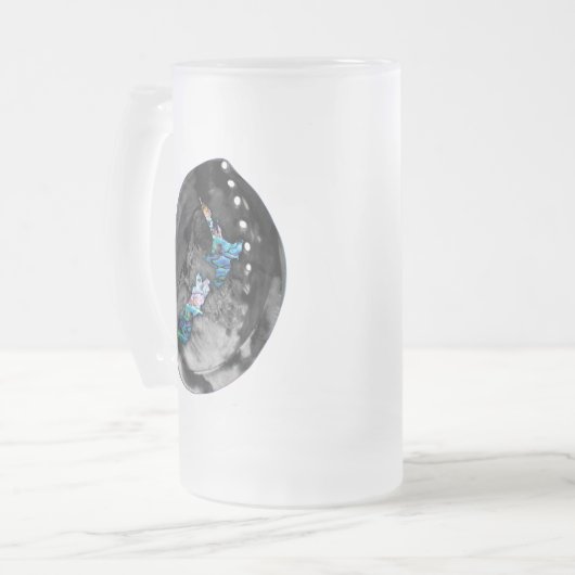 ニュージーランドのキウイの地図ポーア フロストグラスビールジョッキ (正面左)