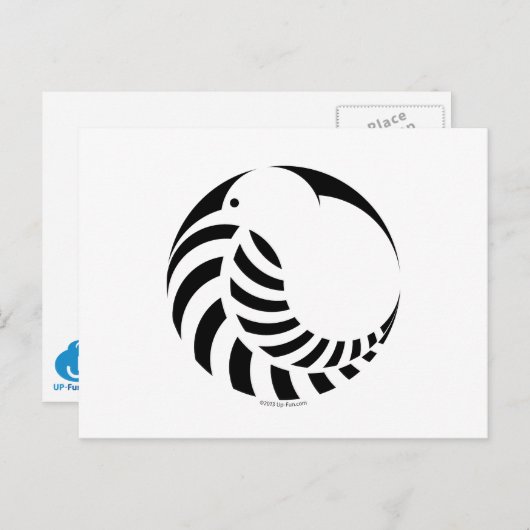 ニュージーランドのキウイ/シルバーファーンのエンブレム ポストカード (正面/裏面)