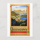 ニュージーランドのクイーンズタウンが復活したヴィンテージのポスター ポストカード (正面)