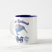 ニュージーランドのクラシックなキーウィのコーヒー・マグ ツートーンマグカップ (正面左)