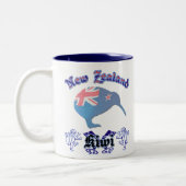 ニュージーランドのクラシックなキーウィのコーヒー・マグ ツートーンマグカップ (左)