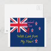 ニュージーランドのクリケットチームが私のハートアートから愛 ポストカード (正面/裏面)