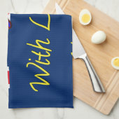 ニュージーランドのクリケットチーム:私のハートアートからの愛 キッチンタオル (四つ折り)