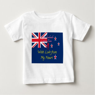 ニュージーランドのクリケットチーム:私のハートアートからの愛 ベビーTシャツ