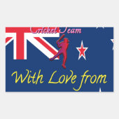 ニュージーランドのクリケットチーム:私のハートアートからの愛 長方形シール (正面)