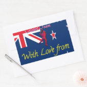 ニュージーランドのクリケットチーム:私のハートアートからの愛 長方形シール (封筒)