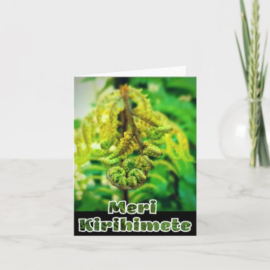 ニュージーランドのクリスマスファーンキウィメリKIRIHIMETE シーズンカード (正面)