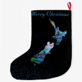 ニュージーランドのクリスマスマップポーア ラージクリスマスストッキング (裏面)