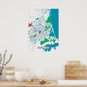 ニュージーランドのクリスマス教会の街の地図 ポスター (キッチン)