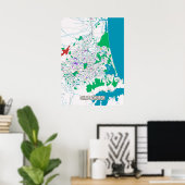 ニュージーランドのクリスマス教会の街の地図 ポスター (ホームオフィス)