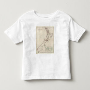 ニュージーランドのコロニーの地図 トドラーTシャツ