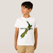 ニュージーランドのシダの地図のTシャツ Tシャツ (正面フル)