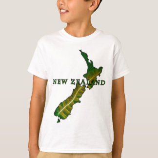ニュージーランドのシダの地図のTシャツ Tシャツ