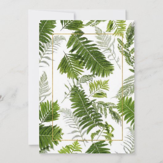 ニュージーランドのシダの結婚式招待状 招待状 (裏面)