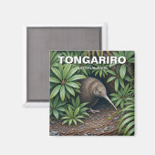 ニュージーランドのトンガリロ国立公園でキウイ マグネット (正面/裏面)