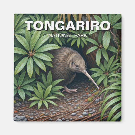 ニュージーランドのトンガリロ国立公園でキウイ マグネット (正面)