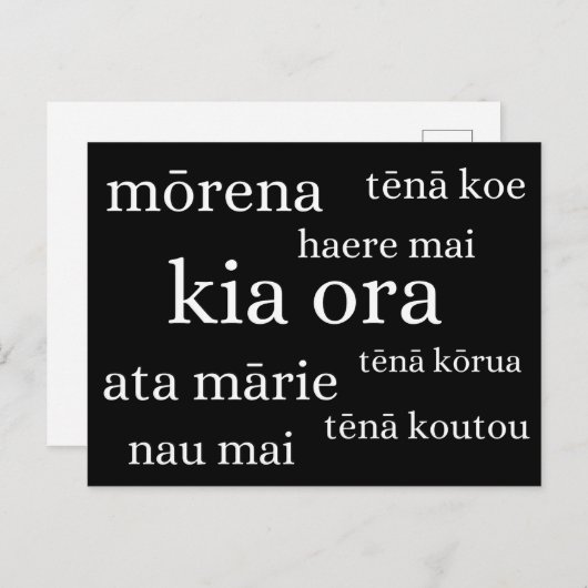 ニュージーランドのハガキとキウイの挨拶 ポストカード (正面/裏面)