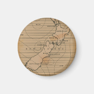 ニュージーランドのビンテージ天気図 マグネット