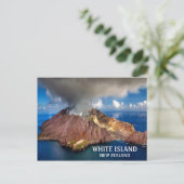 ニュージーランドのホワイト島火山の写真 ポストカード (スタンド正面)