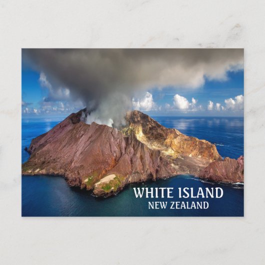 ニュージーランドのホワイト島火山の写真 ポストカード (正面)