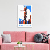 ニュージーランドのマオリ美術ヴィンテージのポスターを復元 キャンバスプリント (インサイチュ (リビング))