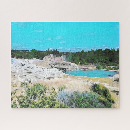 ニュージーランドのロトルアの風景は難しい ジグソーパズル (横)