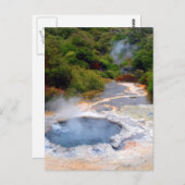 ニュージーランドのロトルア周辺の地熱活動 ポストカード (正面/裏面)