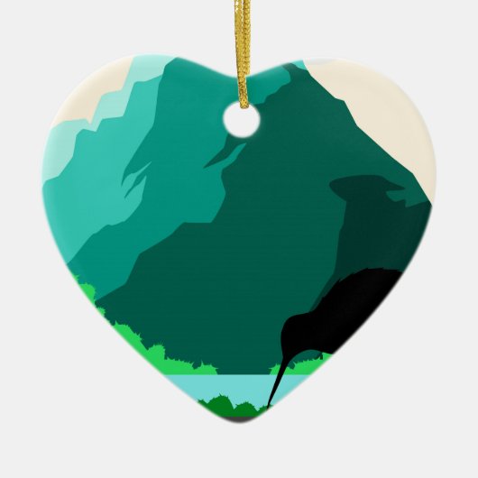 ニュージーランドのヴィンテージのデザイン セラミックオーナメント (正面)