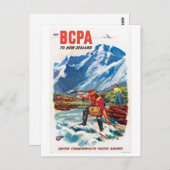 ニュージーランドのヴィンテージのポスターを復元 ポストカード (正面/裏面)