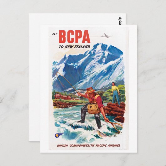ニュージーランドのヴィンテージのポスターを復元 ポストカード (正面/裏面)