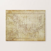 ニュージーランドのヴィンテージ地図c1879 ジグソーパズル (横)