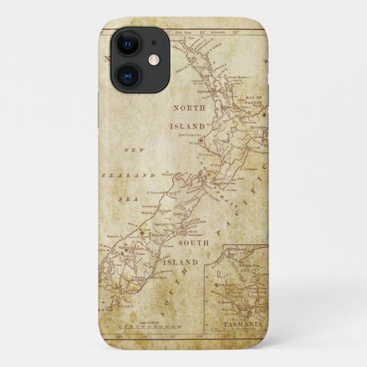 ニュージーランドのヴィンテージ地図c1879 Case-Mate iPhoneケース (裏面)