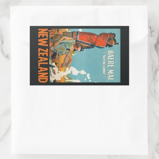 ニュージーランドのヴィンテージ旅行のシール 長方形シール (バッグ)